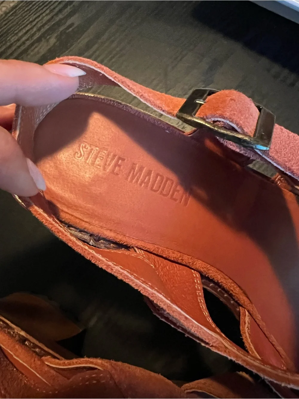 Steve Madden Rust Suede Platform Sandal